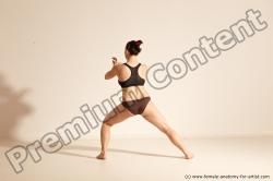 Underwear Martial art Woman White Moving poses Average long colored Dynamic poses Academic